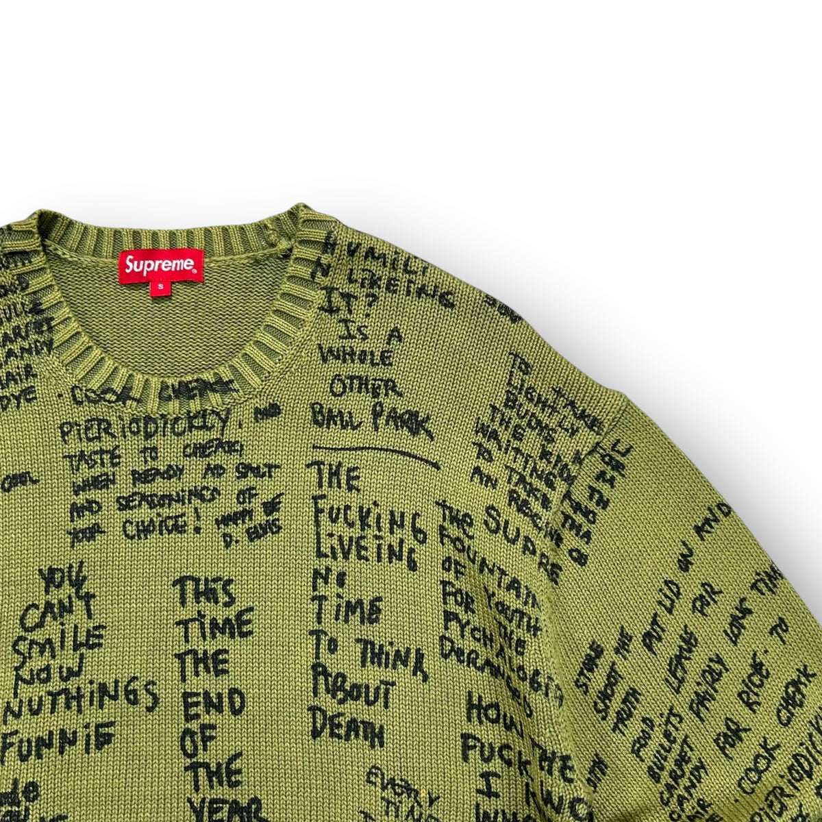 Supreme Green Graphic Sweater – Streetwear Knit – The Preloved