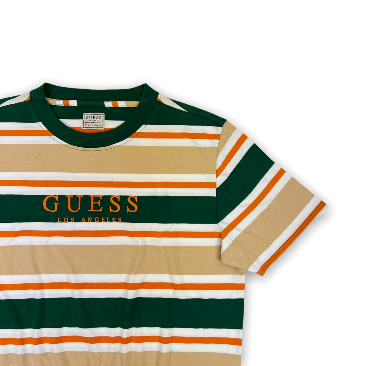 Yellow Guess Los Angeles Striped Shirt Guess Striped T-shirt S