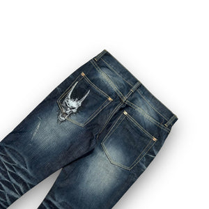 Oniarai Japanese Embroidered Jeans 32