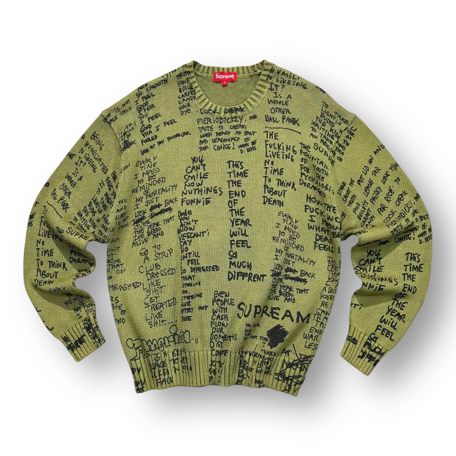 Supreme Green Graphic Sweater – Streetwear Knit – The Preloved