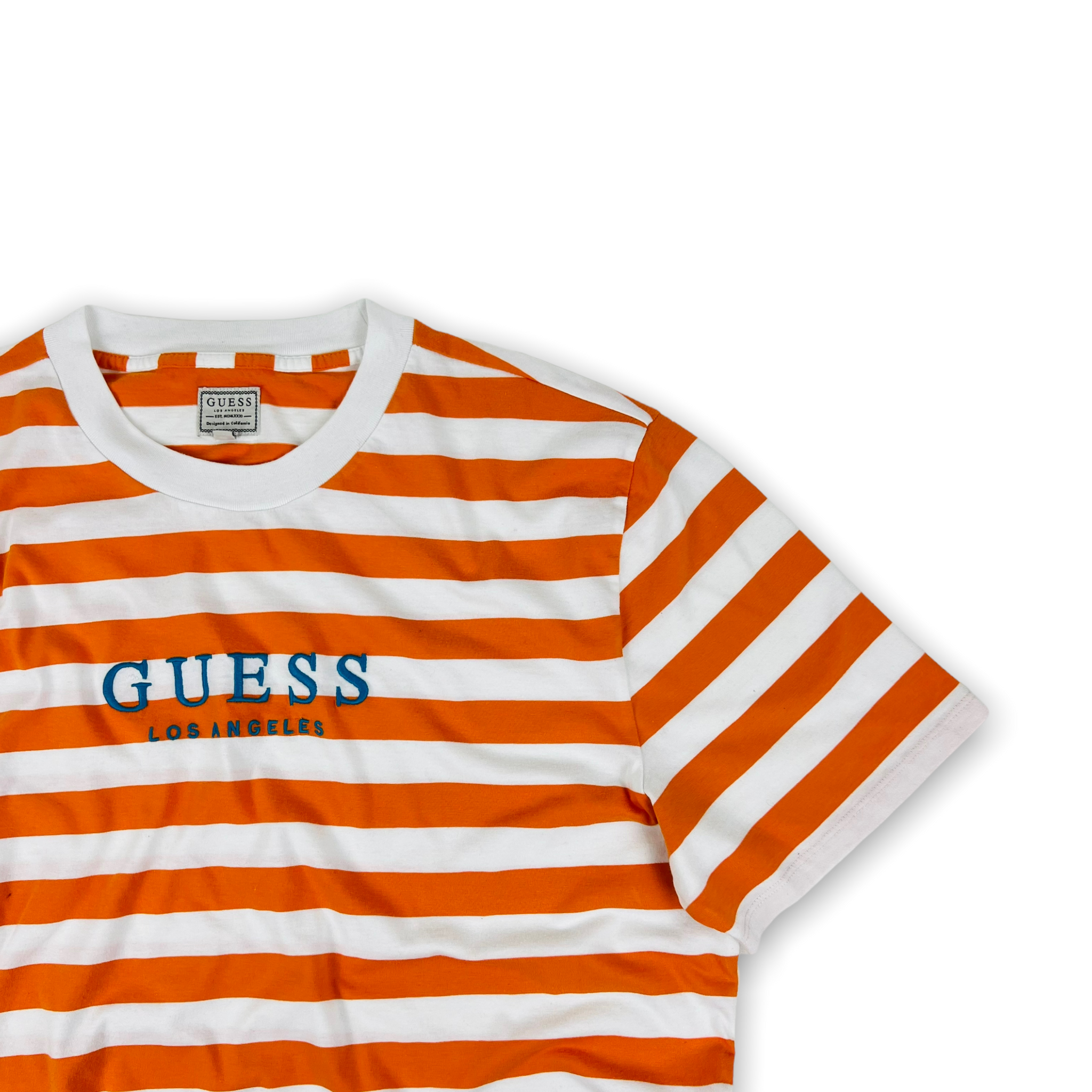 Guess striped sales t shirt yellow